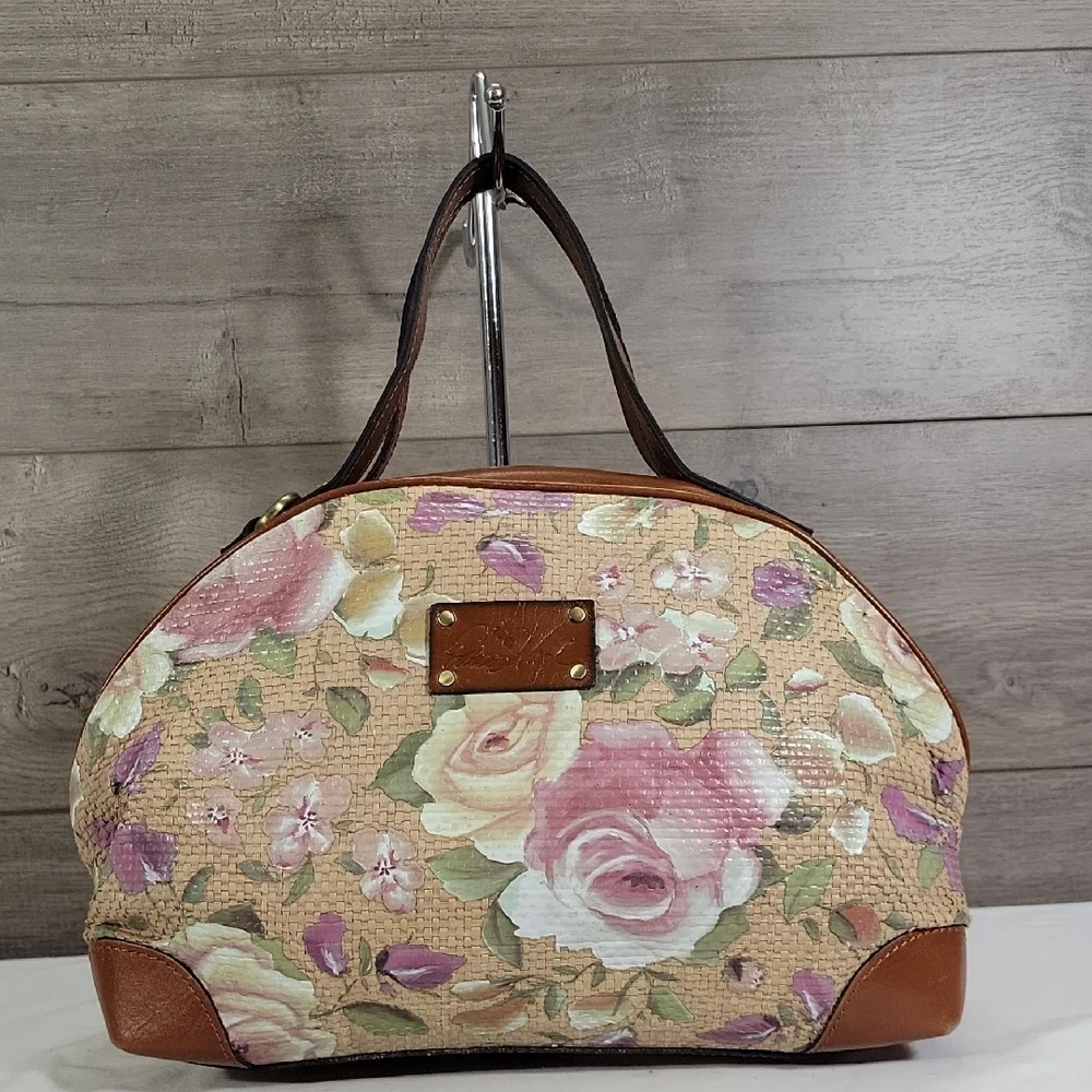 Patricia Nash Floral Leather Dome Satchel Handbag